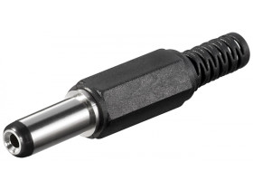 Wtyk DC z zabezpieczeniem przed zginaniem otwór wiercony 2,1...