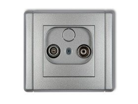 FLEXI Gniazdo antenowe RTV przelotowe 9dB srebrny metalik 7FG9P KARLIK