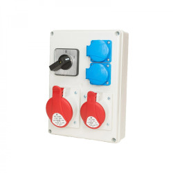 Rozdzielnica 1x16A/5P. 1x32/5P. 2x230V. TVM 21. IP44. wył 0-1 ROS-W1603.2/0-1