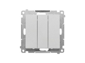 SIMON 55 Wyłącznik potrójny z podświetleniem LED szybkozłącza aluminium mat TW31L.01/143 KONTAKT SIMON