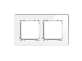 DECO Ramka 2 podwójna uniwersalna - szkło (ramka: biała: spód: biały) biały 0-0-DRG-2 KARLIK
