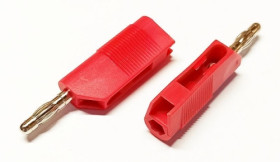 25.403.1 wtyk bananowy / gniazdo bananowe 4mm, 60V / 32A, czerwony