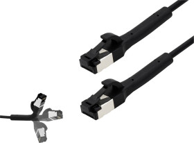 kabel LAN BKL Electronic 144009, 1 szt., RJ45, CAT 8.1, U/FTP, 0.25 m, czarny