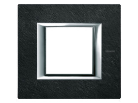 AXOLUTE Ramka prostokątna pozioma 2 moduły czarny kamień HA4802RLV LEGRAND