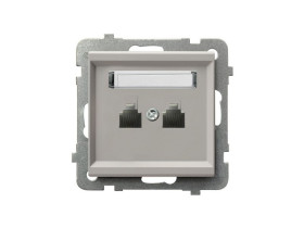 SONATA Gniazdo podwójne telefoniczne równoległe kaszmirowy GPT-2RR/m/82 OSPEL