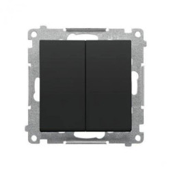 Simon 55 Łącznik krzyżowy podwójny z podświetleniem bez piktogramu (moduł) 10 AX, szybkozłącza Czarny mat TW7/2L2.01/X/149