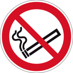 Prohibitive sign, symbol: no smoking, Ø 100 mm, plastic, 056.01-9-R