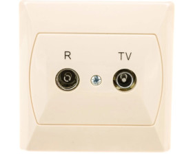 AKCENT Gniazdo antenowe RTV zakończeniowe 10dB beżowe GPA-10APZ/01