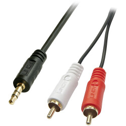 LINDY 35685 Premium Audio Cable 2x RCA to 3.5mm Jack 10m Black