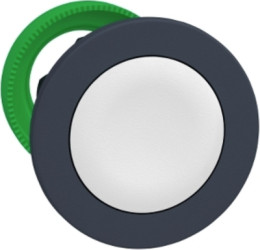 Pushbutton, unlabeled, unlit, groping, waistband round, white, front ring dark gray, mounting Ø 30.5 mm, ZB5FA1