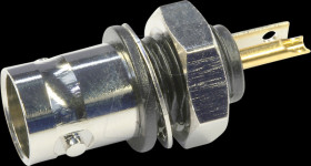 100023436 BNC socket, 50 ohms, with insulating flange, black