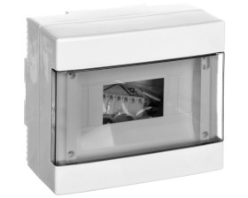 Rozdzielnica modułowa 1x8 natynkowa drzwi transp. seria 600 B IP40 200x180x100 biała EC60008B /opak. 15/