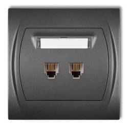 LOGO Gniazdo telefoniczne podwójne 2xRJ11, 4-stykowy grafitowy 11LGT-2
