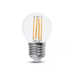 Żarówka LED E27 6W 800lm 4K kulka G45 przezroczysta filament VT-2386 SKU2852 V-Tac