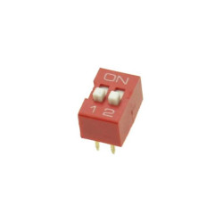 PRZEŁĄCZNIK DIP SWITCH 2 TORY CZERWONY ON-OFF