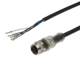 Złącze do samokonfekcjonowania M12 żeńskie proste 5-pin końcówka niezarobiona 5x0,34mm² PUR 30V IP67 wyświetlacz LED VK200825