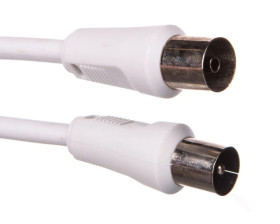 Przewód antenowy IEC 2,5m biały 11511