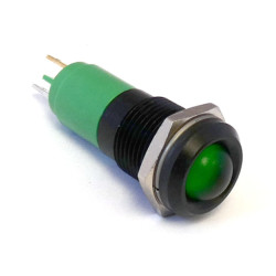 Lampka kontrolna do montażu panelowego 24V c.c., zielona 14mm LED Chrom Końcówka lutownicza CML Innovative Technologies