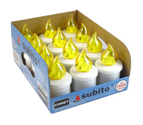 Wkład do znicza świeczka LED Subito COMET żółty (12 szt)