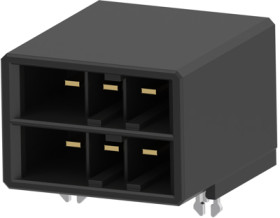 Pin header, 6 pole, pitch 5.08 mm, angled, black, 1-178139-2