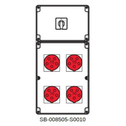 Rozdzielnica 0-1(16A) 4x5x16A INA=16A IP54 SB-008505-S0010-54