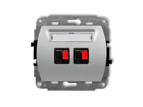 TREND Gniazdo głośnikowe podwójne srebrny metalik 7GG-2 KARLIK