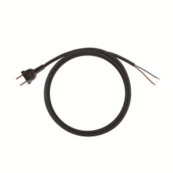 Kabel zasil.siec.gum.7m 2x1mm czarny wt.prosty bez uziem.