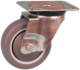 Koło samonastawne średnica kabla 100mm Płyta Guitel Hervieu 90kg wysokość całkowita 127mm