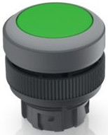 Pushbutton, unlit, groping, waistband round, green, front ring light gray, mounting Ø 22.3 mm, 1.30.240.101/0508