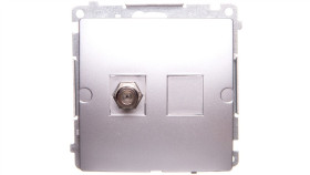 Simon Basic Gniazdo Antenowe Typu F Pojedyncze Srebrny Mat Bmaf1.01/43