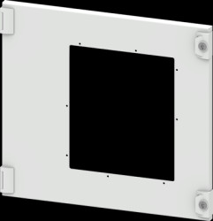 Compartment door, rectangular, sheet steel, (W x H x D) 600 x 550 x 25 mm, light gray, for built-in installation devices, 8PQ205