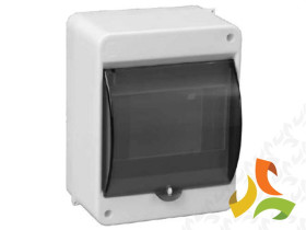 Rozdzielnica natynkowa 5 modułowa 1x5M drzwi transparentne N+PE IP40 S-5 C.2020 PAWBOL