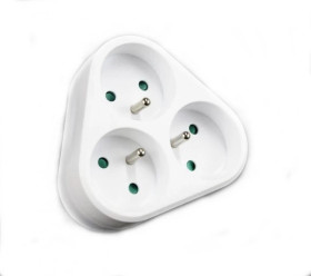 Rozgałęźnik 3-gniazdowy - 3x2P+Z, uziemienie, biały / 24021
