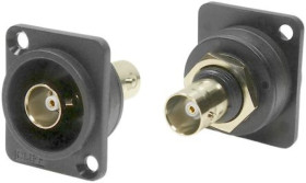 Złącze BNC, 75, Żeńskie, męskie, Śruba, Montaż na panelu