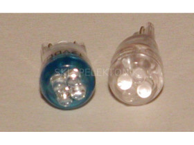 Żarówka LED W5W T10 10mm niebieska 12V 4 led 194-4B