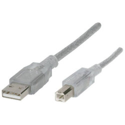 Renkforce RF-4538148 USB cable USB 2.0 USB-A USB-B plug 3m Transparent