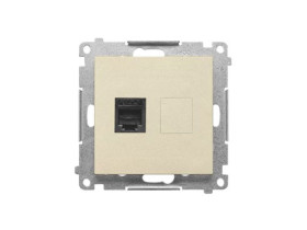 SIMON 55 Gniazdo telefoniczne pojedyncze RJ12 szampański mat TF1.01/144 KONTAKT SIMON