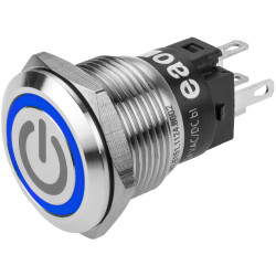 EAO 82-5151.1123.B002 Series 82 Illuminated Pushbutton Mom 19mm Blue 12V Plug