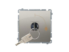 SIMON BASIC Wyłącznik pojedynczy z kluczem 2 pozycyjny „0-I” styk N/O możliwość wyjęcia klucza w każdej pozycji satynowy BMW1K.0