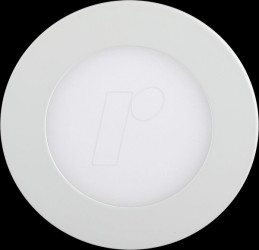 216293 LED recessed light fixture, 3 W, 130 lm, 4000 K, white, round