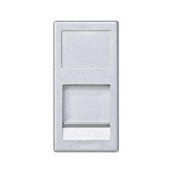 Simon Connect Płytka K45 gniazda teleinformatycznego pojedynczego RJ z przesłoną aluminium KA76/8