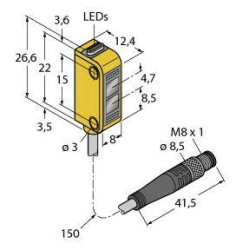 Czujnik dyfuzyjny Turck Q12AB6FF15Q 3072105 przełączanie światła 1 szt.