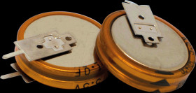 DCLT3R6105VF Supercapacitor Coin Type, 1,0F, 3,6V, 1000 h