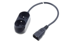 Przedłużacz Do Ups 2-Gniazda Z/U 10A /H05vv-F 3X1 0,3M/ Z Wtykiem Iec C14...