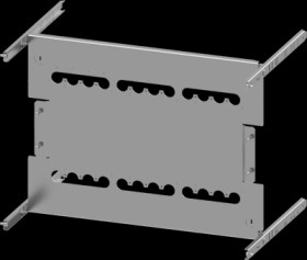 Mounting plate, metal, (L x W x H x D) 600 x 600 x 400 x 400 mm, for 3VA20 (100A), 3 pole, plug-in socket, 8US mounting, 8PQ6000