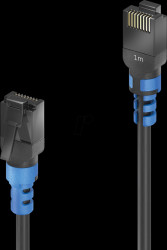 FI-PC100-010 Patch cable, Cat.6a, U/UTP, black, 1 m