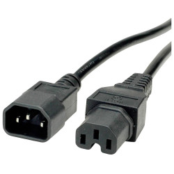 Value19991122 C13/C14 Cable 1.80m IEC320 C14/C15 250V AC 10A Black PVC