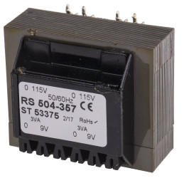 Transformator do druku 9V ac 115 V ac, 230 V ac 2 wyjścia THT 6VA