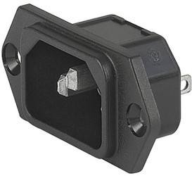 Schurter 6100.3300 Złącze męskie IEC złącze męskie proste Łączna ilość styków: 3 10 mA czarny 1 szt.