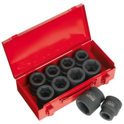 Sealey AK688 Impact Socket Set 10pc 1&quot;sq Drive Metric/imperial